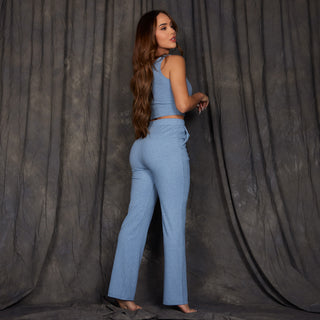 Lustrous Ribbed Lounge Bottoms - FINAL SALE